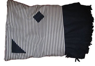 
	Kissenzudecke blau/wei&szlig;
